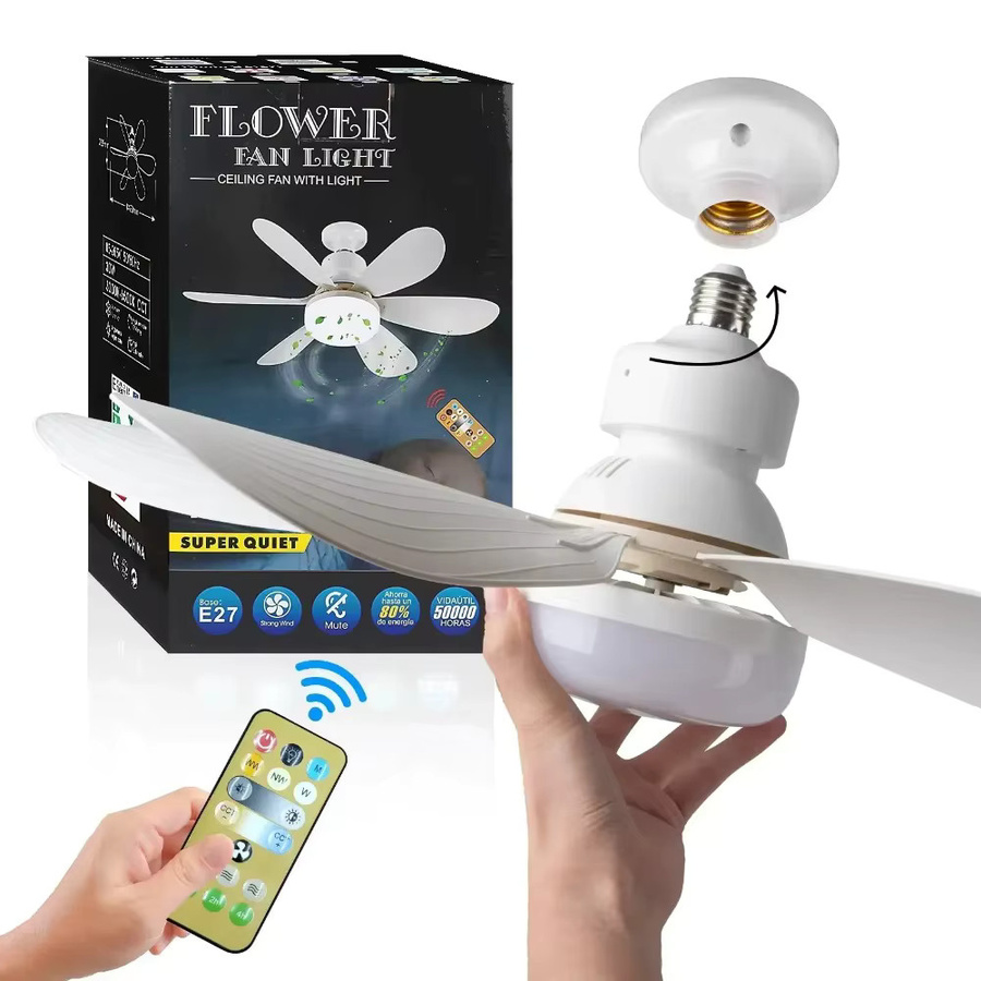 JOYINLED E27 LED Deckenventilator-Licht mit Fernbedienung und Dimmfunktion, 30 W, Weiß - Bild 2