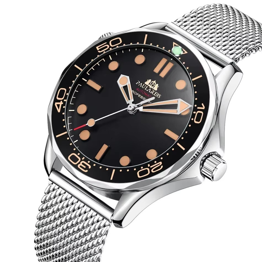 PAULAREIS P Armbanduhr Automatik, Edelstahl, Schwarz, Herren - Bild 2