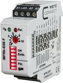 Metz Connect MFRk-E08 F Multifunktionales Zeitrelais 230 V/AC mit 1 Wechsler in Weiß - Bild 1