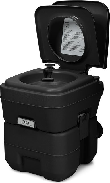 GOFLAME Campingtoilette mit abnehmbarem Abwassertank in Schwarz, 20L + 12L - Bild 1