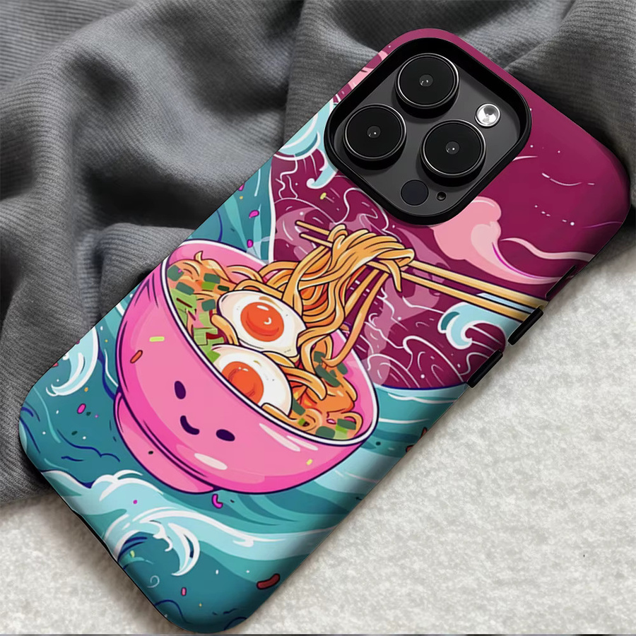 Potdemiel Handyhülle Nudel Schüssel Surf für iPhone 17 16 15 14 13 Pro Max Plus Multicolor mit doppelschichtiger Rückseite - Bild 5