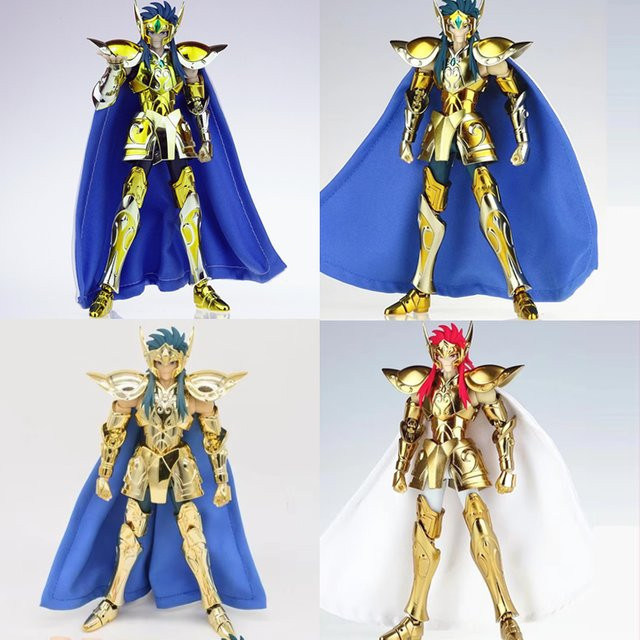MST Saint Seiya Myth Cloth EXM/EX Metal Aquarius Camus With Hyoga Cygnus Head 24K Hades Gold Knights of the Zodiac, Actionfigur, Metall, 18+ - Bild 1