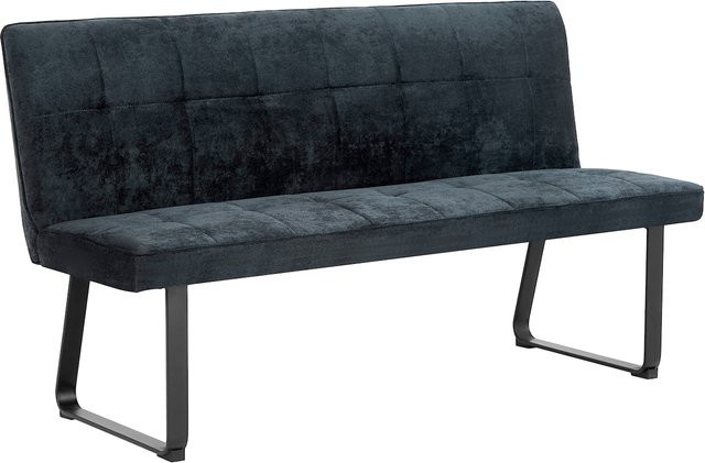 byLIVING Bank TALEA mit dunkelgrauem Bezug und schwarzem Metallgestell, Breite: 160 cm - Bild 1