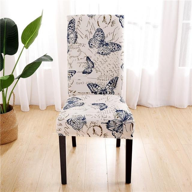 Housmife Stuhlhussen im 2er-Set mit Spandex-Druck, moderne und schmutzabweisende Sitzbezüge für Esszimmerstühle, Multicolour - Bild 1