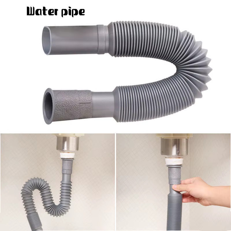 LEENKEA Flexible Küchenspülen Verlängerung aus Kunststoff in Grau für Waschbecken und Badezimmer - Bild 4