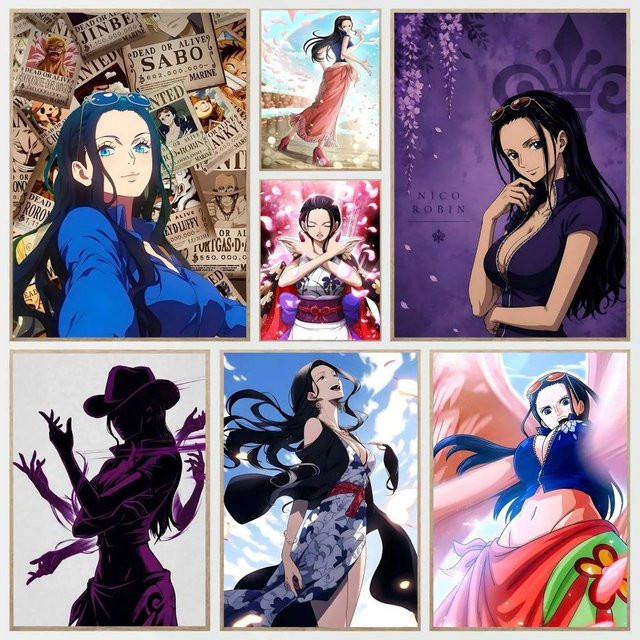 Selbstklebendes One Piece Nico Robin Poster aus Papier, wasserfestes Anime Wandbild in Mehrfarben - Bild 1