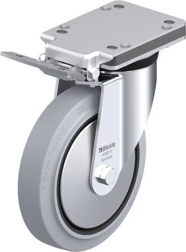 Blickle Lenkrolle LK-POEV 200KA-IS-SG-FA mit Feststeller, Rad-Durchmesser: 20 cm, Tragfähigkeit: 500 kg, Farbe: Grau/Schwarz - Bild 1