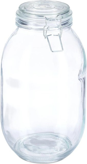 Relaxdays Einmachglas aus Glas mit Bügelverschluss, transparent, B: 26 cm, T: 15 cm - Bild 1