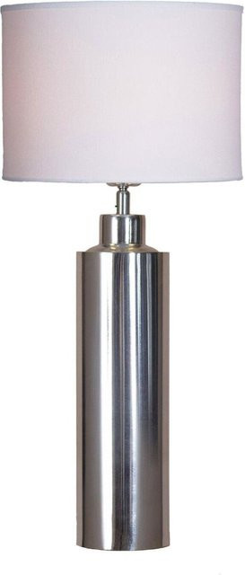 PR Home Solo Tischlampe in Silber mit weißem Stoffschirm, modern und verstellbar, B/T/H: 30 x 57 x 57 cm - Bild 1