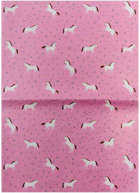 Rico Design Paper Patch Papier Wonderland Einhörner in Rosa und Weiß, B: 30 cm, H: 42 cm - Bild 1