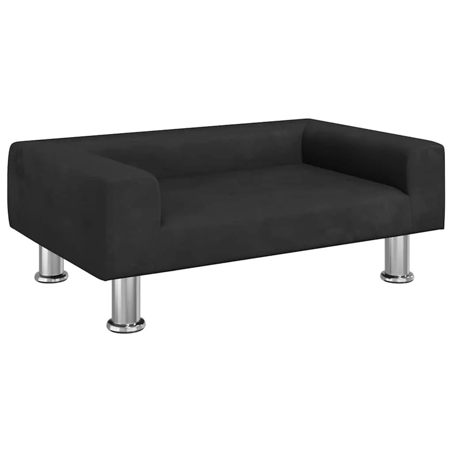 vidaXL Hundebett Sofa aus Samt in Schwarz, B/T/H: 70 x 45 x 26,5 cm - Bild 2