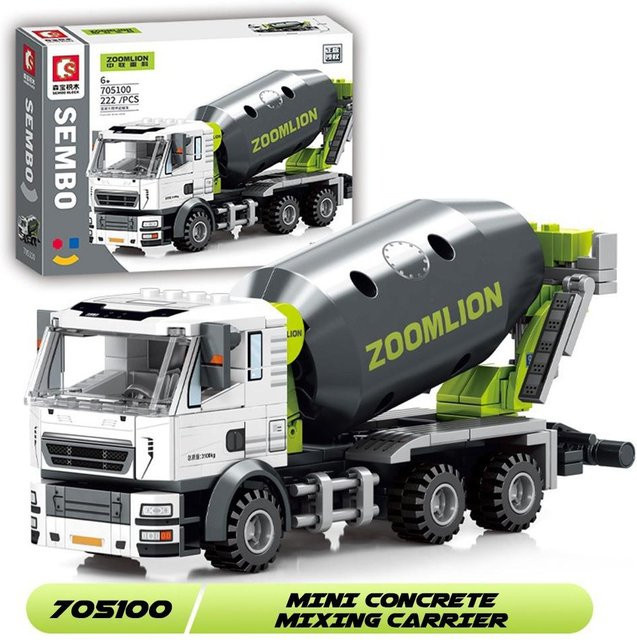 Affenmann Engineering Baustelle Bausteine Betonmischer LKW Kran Bagger Mini Bulldozer für Jungen 6-12 Jahre - Bild 1