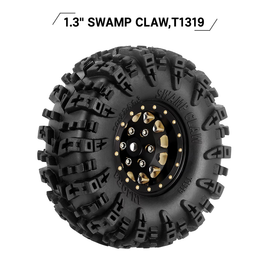 INJORA Swamp Claw Schlamm-Geländereifen, Radsatz, 1,3 Zoll, Metall, Gummi - Bild 2