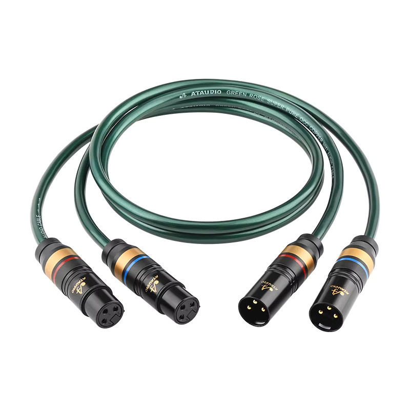 ATAUDIO HiFi XLR Audiokabel mit OCC-beschichtetem Silber und doppelter Abschirmung in Silber und Grün - Bild 2
