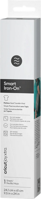Cricut Smart Iron-On Joy Xtra Bügeltransferfolie Weiß B: 24,1 cm, L: 61 cm - Bild 1