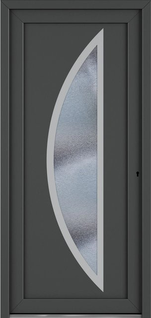 Roro Haustür OKE 1104 Kunststoff mit Glaseinsatz in Weiß-Anthrazit, B: 100 cm, H: 200 cm, DIN Rechts - Bild 1