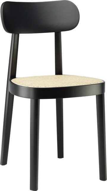 Thonet Stuhl 118 mit Rohrgeflecht in Schwarz - Bild 1