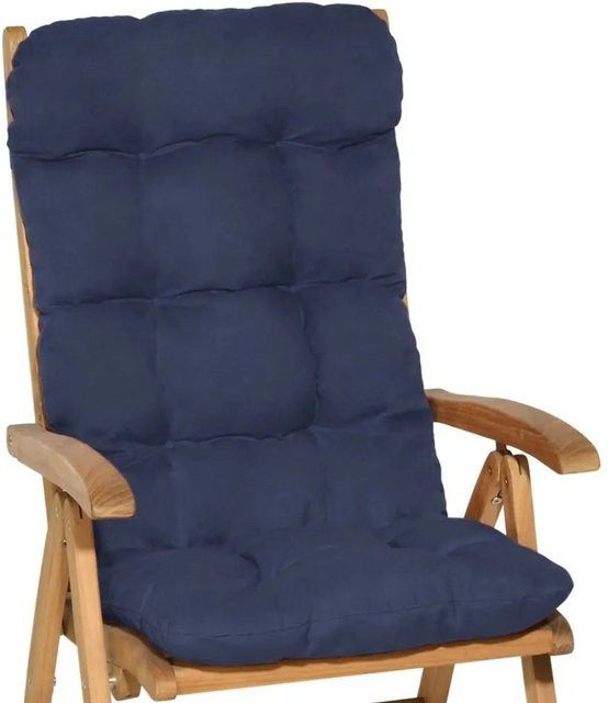 Beautissu Flair HL Hochlehner 2tlg Dunkelblau B/H: 120 x 50 x 8 cm - Bild 1