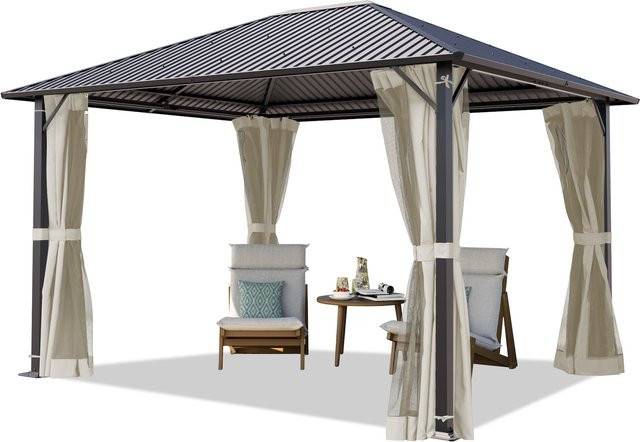 TOOLPORT Gartenpavillon Moonlight Superior in Cream mit 4 Seitenteilen und Moskitonetzen B/T: 3 x 3,65 m - Bild 1