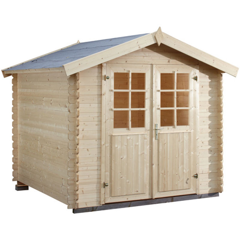 WOLFF FINNHAUS Gartenhaus Lyon aus Holz in Beige, B/H/T: 252 x 222 x 230 cm - Bild 2