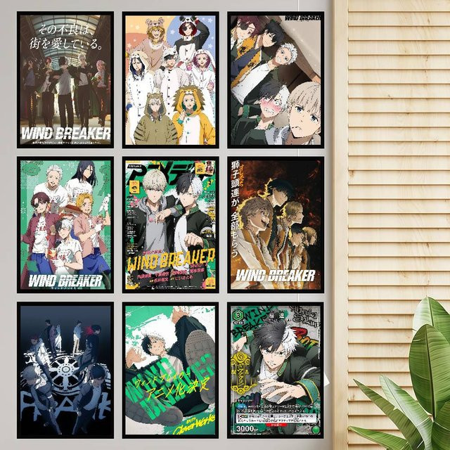 Selbstklebendes Wind Breaker Anime-Poster in HD-Qualität, Retro Wandkunst Illustration in Mehrfarbig - Bild 1