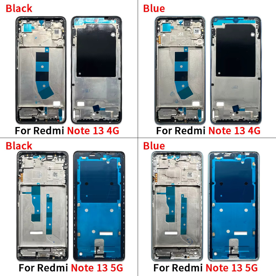 Xiaomi Ersatzteil-Set für Redmi Note 13 4G 5G und Redmi Note 13 Pro Plus 5G mit Metall-Batterieabdeckung, Frontgehäuse, mittlerem Rahmen und Lünette - Bild 4