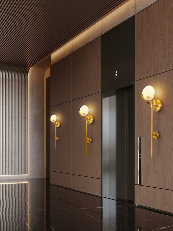 ZAOXI Moderne LED-Wandleuchte aus Marmor und Metall in Gold und Kupfer für Wohnzimmer und Schlafzimmer - Bild 2
