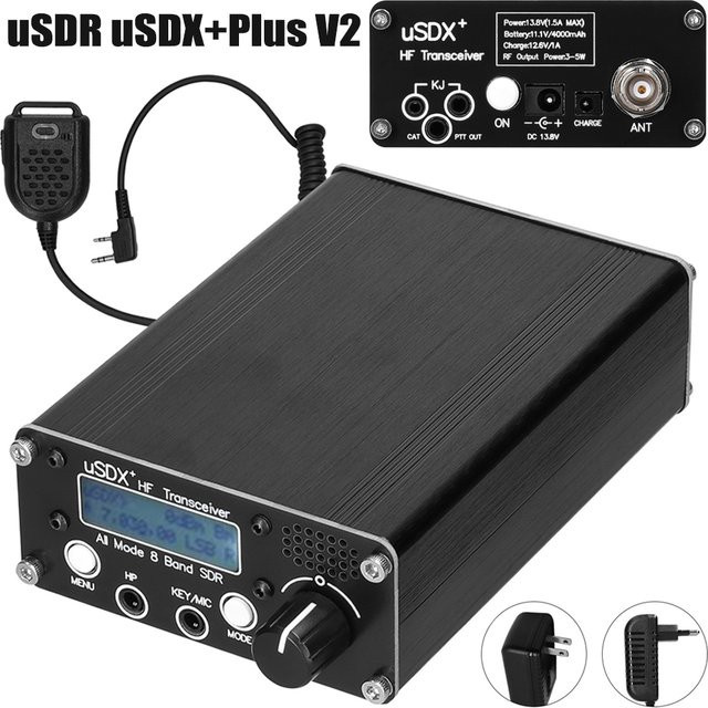 uSDR uSDX+ V2 SDR-Transceiver in Schwarz, 8 Bänder All-Mode Kurzwellen-Transceiver mit SSB, CW, AM, QRP und BNC-Antennenanschluss - Bild 1