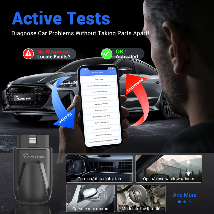 XTOOL A30M Kfz-Diagnosegerät in Schwarz mit bidirektionalem OBD2 Auto-Scanner und 26 Reset-Funktionen für alle Systeme sowie J2534 Unterstützung - Bild 3