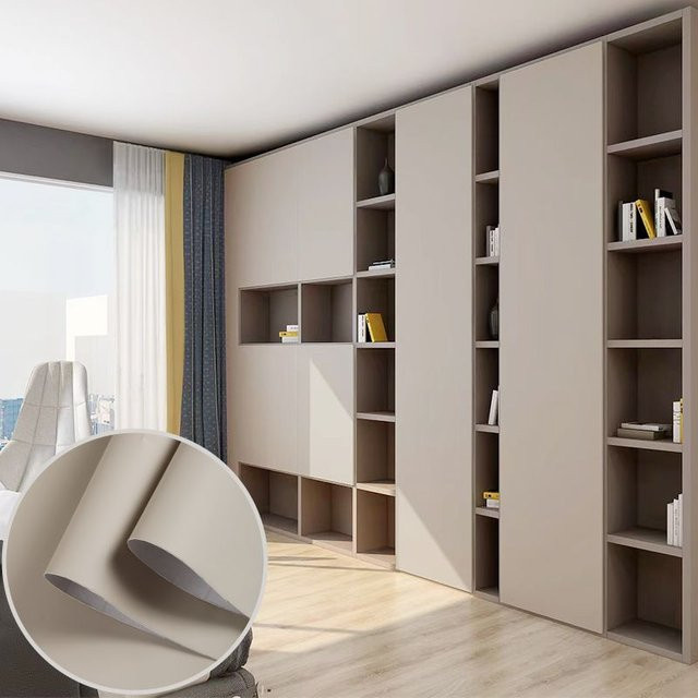 Selbstklebende PVC Tapete von DAIROU in Beige und Grün, wasserdicht und ölbeständig für die Renovierung von Küchenschränken und Möbeln - Bild 1