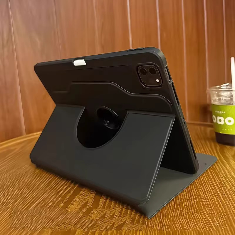 Stoßfeste Lederhülle mit Rotationsfunktion für Huawei MatePad 12.2 Pro 2024, Air, SE, 11, 11,5 und 10.4 in Schwarz - Bild 2