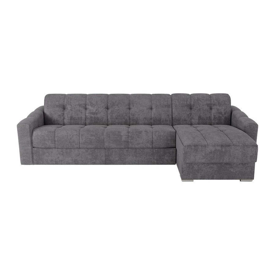 Vente-unique Schlafsofa Darielo in Grau, modernes L-Shape Sofa mit Stoffbezug und Schaumstofffüllung, Breite: 275 cm - Bild 2