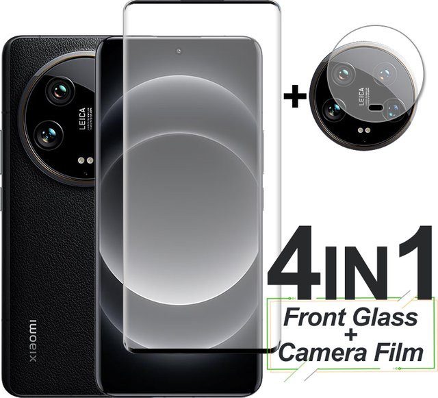 Xiaomi 14 Ultra Displayschutz aus gehärtetem Glas mit Kameraobjektiv-Schutz, transparent - Bild 1