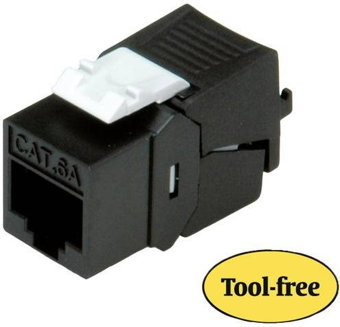Roline RJ45-Einbaumodul CAT 6a Ethernet LAN in Schwarz - Bild 1