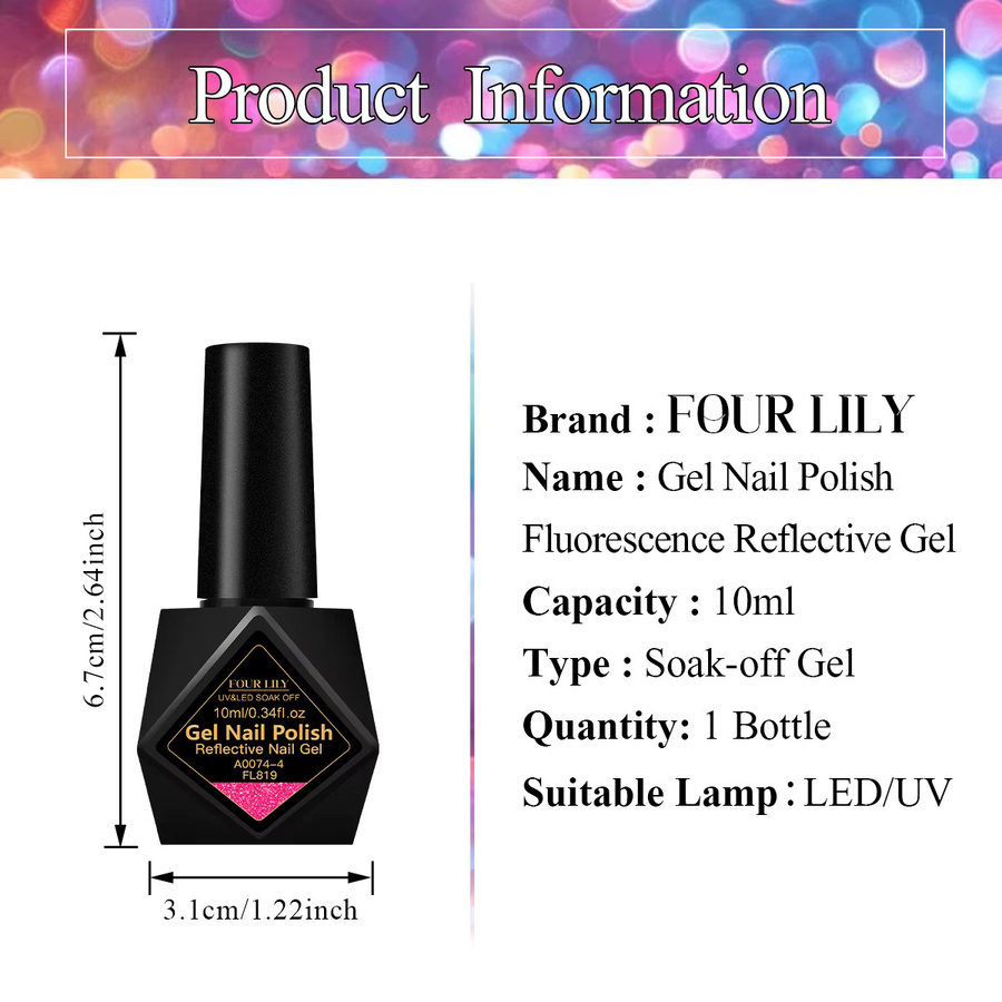 FOUR LILY Gel-Nagellack, rosa, schimmernd, 10 ml - Bild 5