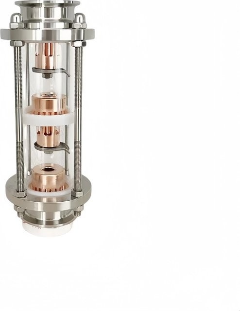 YOHOYAMA Destillationssäule Typ 3 mit 2 Destillationslinsen, Kupfer-Blasenteile und Tri-Clamp-Schauglasverbindung aus Edelstahl SS304, Silber - Bild 1