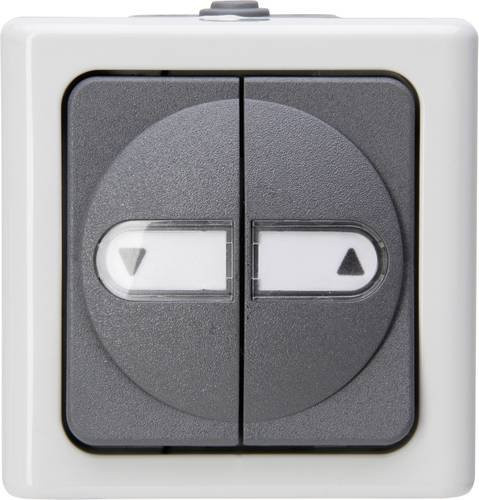 Kopp BlueElectric Jalousie-Schalter für Feuchträume IP44 Grau Aufputz - Bild 1