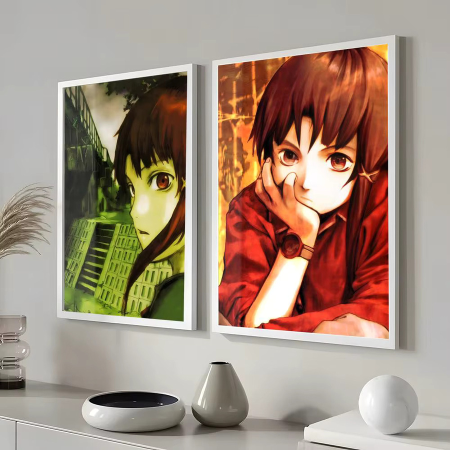 Serielle Experimente L-Lain Poster Abstrakte Wandkunst in Schwarz und Mehrfarbig, Rechteckiges Wandbild aus Papier für dein Wohnzimmer oder Schlafzimmer - Bild 5