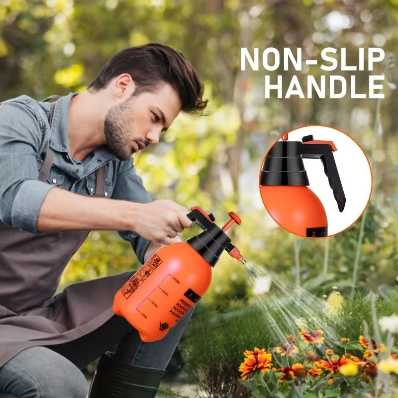 LUSQI Handdrucksprinkler in Orange als Gartensprinkler und Sprühflasche mit Luftkompressionspumpe - Bild 2