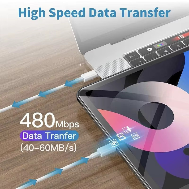 GeydrQ USB-C zu USB-C Schnellladekabel 60W PD Datenkabel in Gelb - Bild 2
