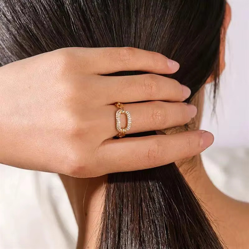 Huitan Damen-Öffnungsring, Gold, Zirkonia, Hochzeit, Verlobung - Bild 2