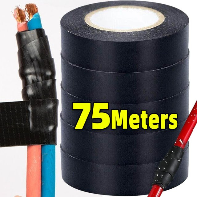 Wasserdichtes PVC-Elektroband in Schwarz als hitzebeständiges Isolierband und Drahtwickelband - Bild 1