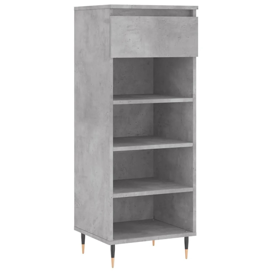 vidaXL Schuhschrank modern in Betongrau mit Türen und Schubladen, B/T/H: 40 x 36 x 105 cm - Bild 2