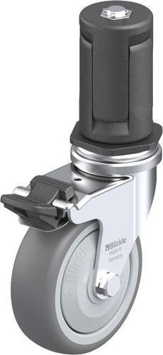 Blickle Lenkrolle LRA-TPA 75KF-FI-ER05 mit Feststeller, Farbe: Grau/Silber, Rad-Durchmesser: 75 mm, Tragfähigkeit: 75 kg - Bild 1