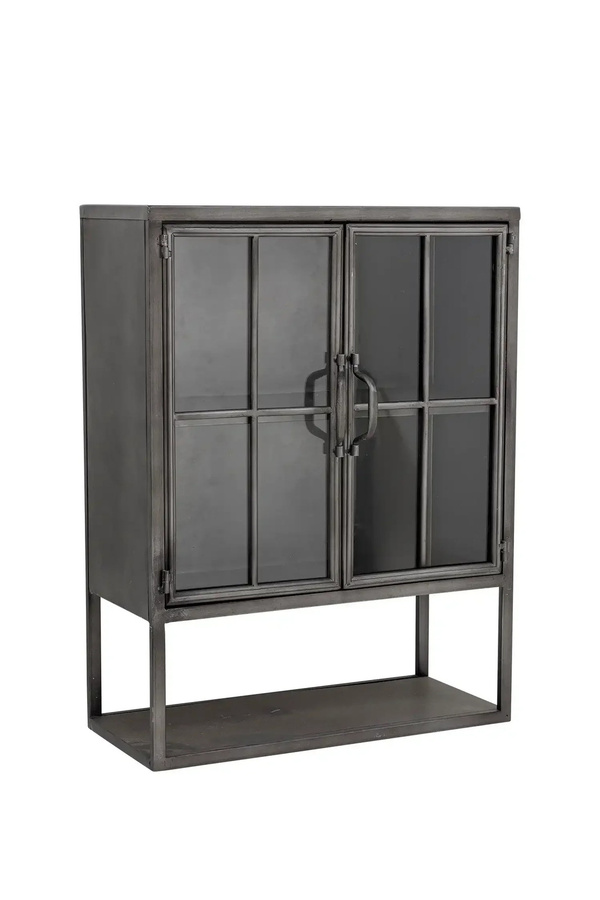 Bloomingville Metallschrank Sindre in Schwarz mit Glastüren im Industrial-Design, B/T/H: 46,0 x 21,5 x 61,0 cm - Bild 1