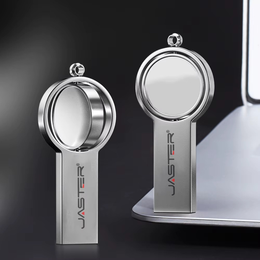JASTER USB-Flash-Laufwerk aus Metall in Silber mit drehbarer Konstruktion - Bild 2