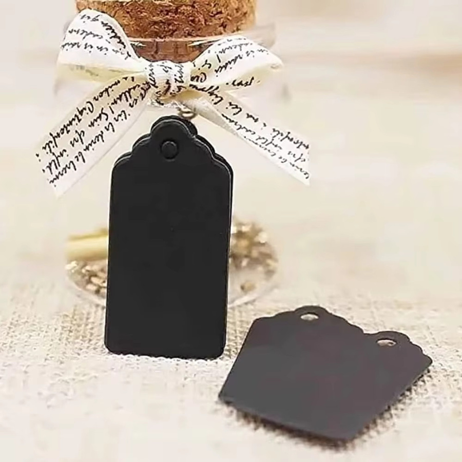 100 Stück weiße Papieranhänger mit Schnüren als vielseitige Hängeetiketten für Geschenke und Verpackungen - Bild 3