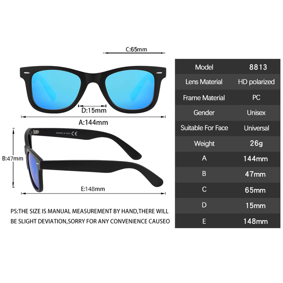 Ravenisa Sonnenbrille, Vollrand, Square, Schwarz, Unisex, polarisiert - Bild 2