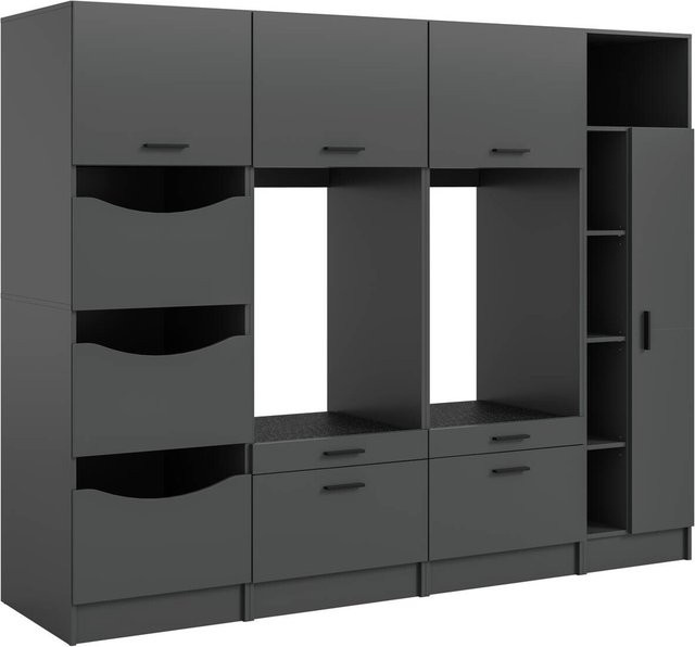 Waschmaschinenumbauschrank Free von xonox.home in Anthrazit Matt, B/H/T: 242 x 195 x 68 cm - Bild 1