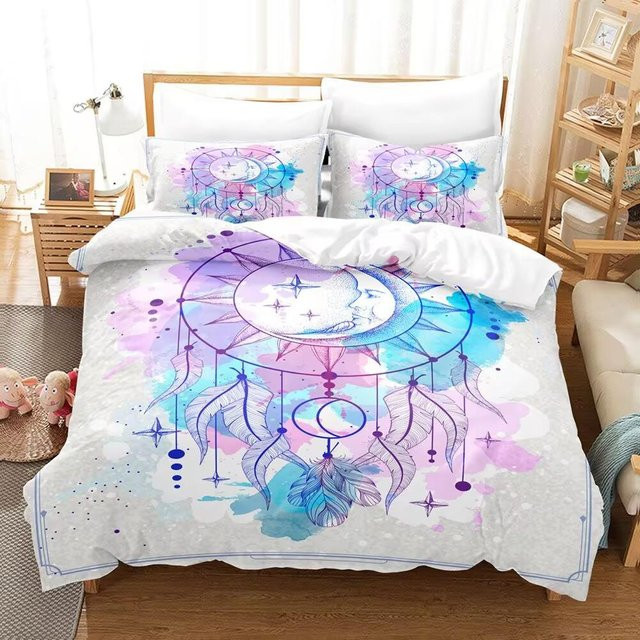 Lodestar Traumfänger Bettwäsche-Set mit 3D-Druck in Multicolour, ultraweich und knitterfrei, bestehend aus Bettbezug und Kissenbezug für Kinder, B/H: 135 x 200 cm - Bild 1